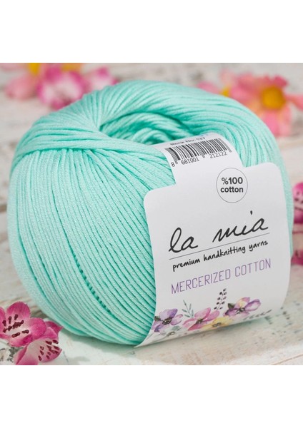 La Mia Mercerized Cotton Açık Yeşil El Örgü İpi - 137 - 33588