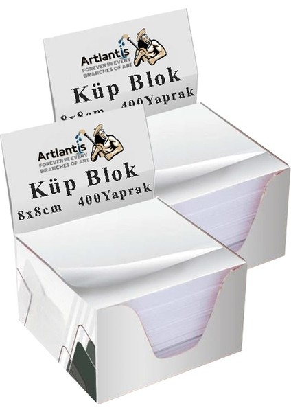 Masaüstü Küp Blok Not Kağıdı 2 Paket 8x8 cm Beyaz Küp Not Kağıdı Kare Kağıt Beyaz Boş Kağıt 400 Yaprak Hatırlatma Ofis