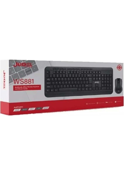 WS881 Multimedya 2.4ghz Wireless Klavye + Mouse Set modelleri