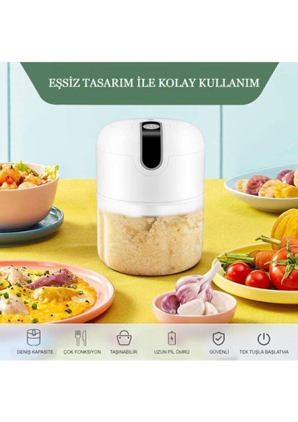 Şarjlı 3 Bıçaklı Mini El Rondosu, 250ML, Beyaz, Garantili, Kullanışlı ve Pratik fiyatları