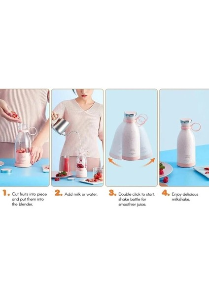 Taşınabilir Mini Şişe Blender, USB Şarjlı, 350 Ml, Smoothie ve Shake Yapıcı fiyatları