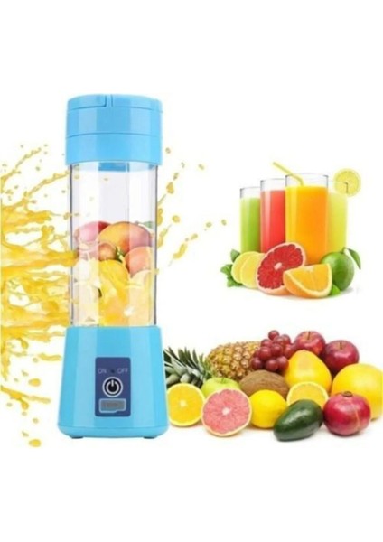 Mavi Mini El Rondosu, 3 Bıçaklı, Taşınabilir ve Pratik 380 ml Blender