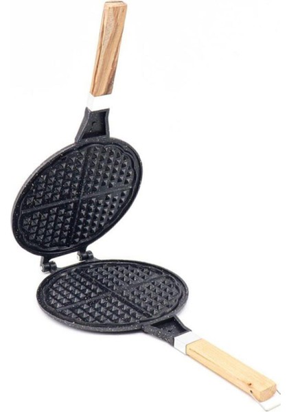Döküm Waffle Tavası Ahşap Kulp ile Lezzetli Waffle Keyfi modelleri