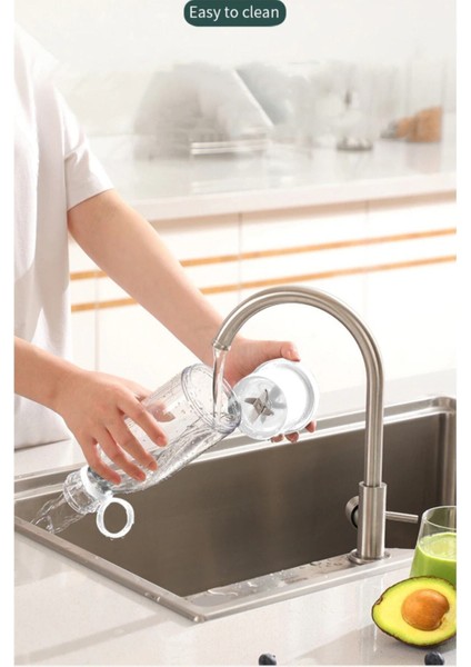 Taşınabilir 350 ml Küçük Meyve Karıştırıcı, Smoothie ve Milkshake Yapıcı, Beyaz Renk