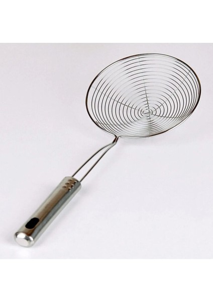 Çelik Kepçe ve Yağ Süzgeci Seti, Dayanıklı ve Renkli Kızartma Araçları