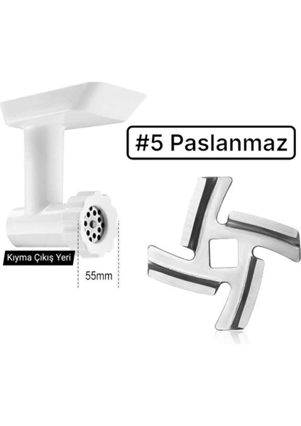 Paslanmaz 1201 Uyumlu Kıyma Makinesi Bıçağı, 5 Numara Yedek Parça