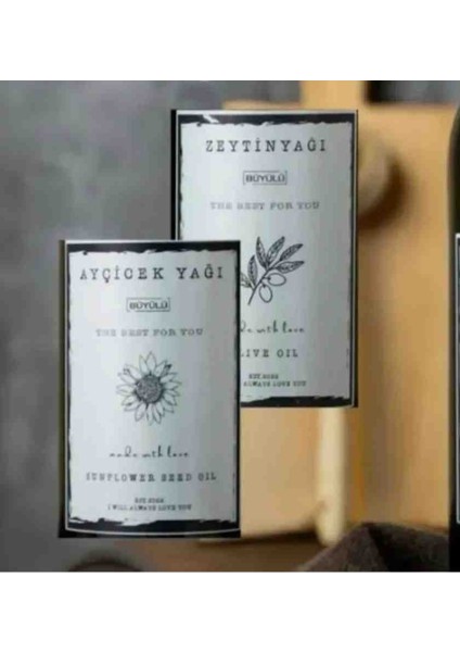Ayçiçek Yağı Zeytinyağı Şişe Için Yapışkanlı Etiket