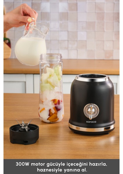 Kişisel Kullanıma Uygun Şık ve Taşınabilir Mini Smoothie Blender Siyah Renk modelleri