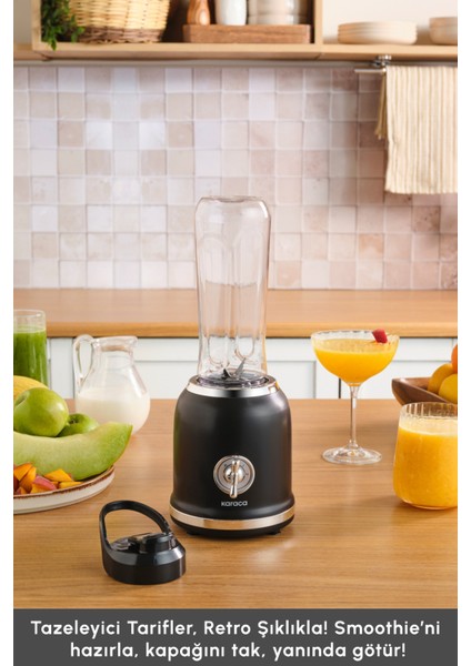 Kişisel Kullanıma Uygun Şık ve Taşınabilir Mini Smoothie Blender Siyah Renk