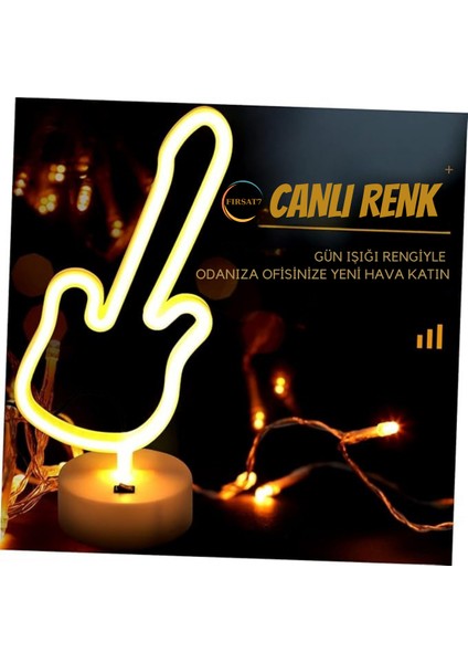 Neon Gitar Masa Lambası Pil+Usb Ev Ofis Sevgilidüğün Nişan Parti Dekoru Hediyelik Masaüstü Neon LED modelleri