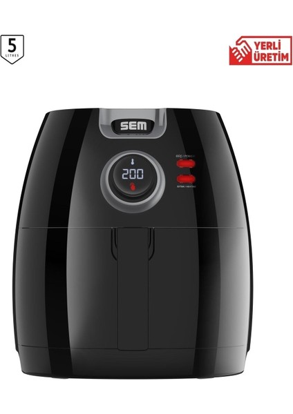 5l Yağsız Kızartma Fritözü, 8 Program, 1650W, Siyah modelleri