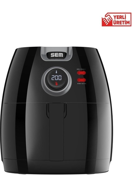 5l Yağsız Kızartma Fritözü, 8 Program, 1650W, Siyah indirimleri
