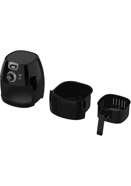 5l Yağsız Kızartma Fritözü, 8 Program, 1650W, Siyah