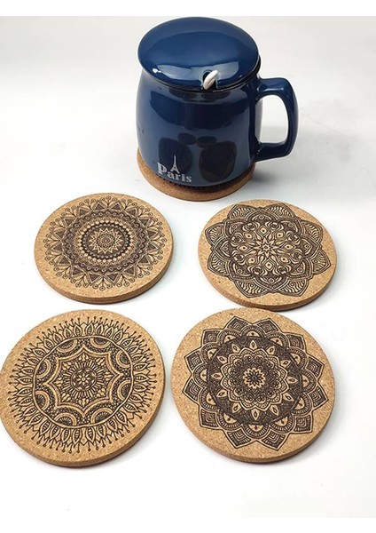 Ahşap – Mdf Lazer Kesim Kazıma 6’lı Kahve Fincan Atlığı, Bardak Altlığı, Sunum modelleri