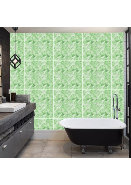 Decohandy 30X30 cm Pvc Duvar Karosu 4'lü Paket - Yeşil Mermer fiyatları