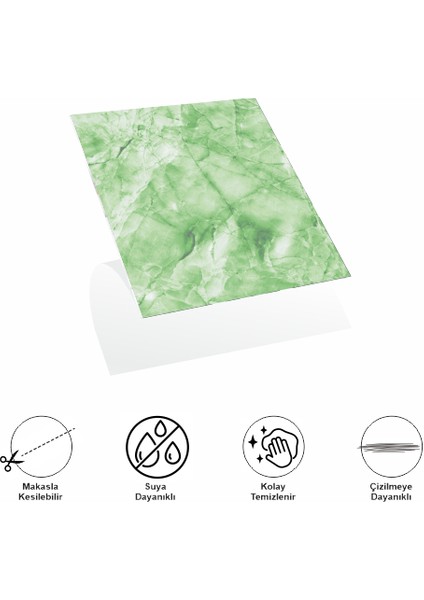 Decohandy 30X30 cm Pvc Duvar Karosu 4'lü Paket - Yeşil Mermer modelleri
