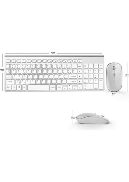 Kablosuz Klavye Mouse Seti Beyaz Q Klavye Tüm Cihazlara Uyumlu indirimleri