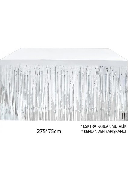 Gümüş Metalize Masa Eteği 275X75 cm – Kendinden Yapışkanlı (4887) indirimleri