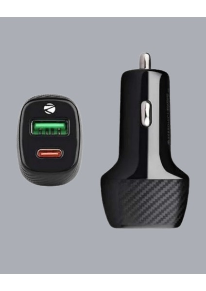 Kompakt Tasarımlı Type-C + USB Girişli Araç Şarj Başlığı fırsatları