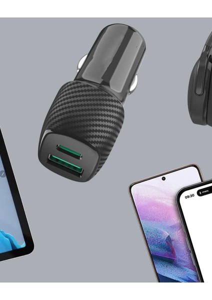 Kompakt Tasarımlı Type-C + USB Girişli Araç Şarj Başlığı indirimleri