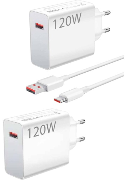 120 Watt Turbo Hızlı Şarj Aleti Seti Hızlı Şarj Adaptörü Beyaz modelleri