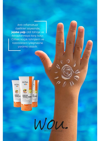 Kids Çocuk Güneş Kremi SPF50+ 50 ml Yüksek Koruma Tüm Cilt Tiplerine Uygun Dermatolojik Onaylı fiyatları