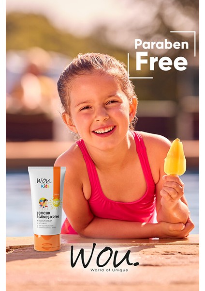 Kids Çocuk Güneş Kremi SPF50+ 50 ml Yüksek Koruma Tüm Cilt Tiplerine Uygun Dermatolojik Onaylı