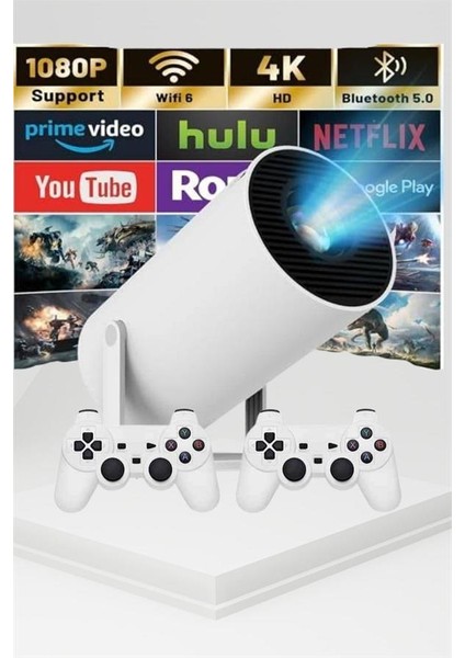 Taşınabilir Android Projeksiyon Ayaklı Çift Kollu 4K Çözünürlüklü Sinema Projeksiyonu