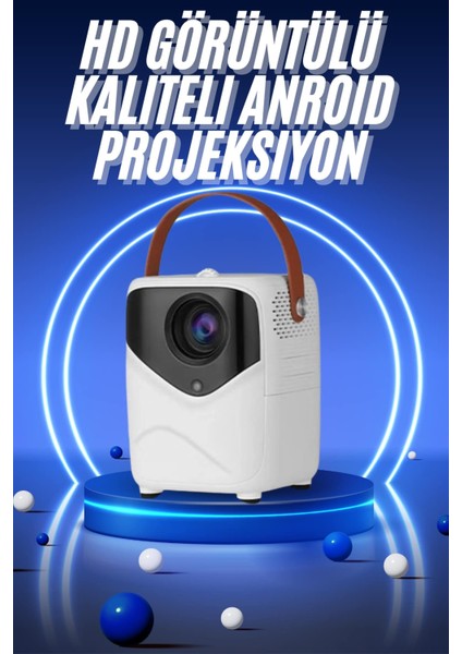 Hd Ayaklı Portatif Projeksiyon Cihazı Bluetooth Wifi Akıllı Android Işlemcili