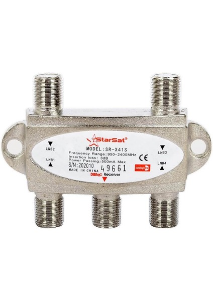 Starcom SR-X41S Diseqc 2.0 Switch 4 In 1 Out - 950-2400MHZ - Dayzek Uydu Birleştirici fiyatları