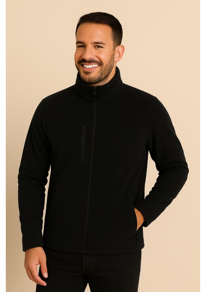 Unisex Lacivert Anti-Pilling Tüylenme Yapmayan Standart Fit Tam Fermuarlı Soğuk Geçirmez Polar Hırka modelleri