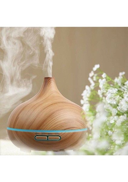 2 Yıl Aroma Difüzör Gece Işığı 7 LED Nemlendirici Kumandalı 550 ml Lacivert