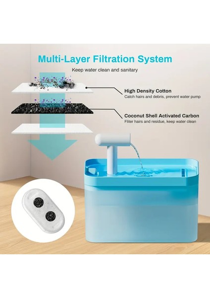 1.6 Lt Kedi Köpek Için Su Pınarı Su Çeşmesi Su Sebili Sessiz USB Kablolu modelleri