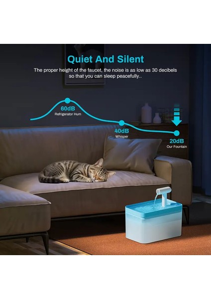 1.6 Lt Kedi Köpek Için Su Pınarı Su Çeşmesi Su Sebili Sessiz USB Kablolu indirimleri