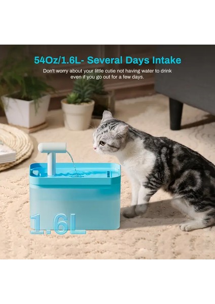 1.6 Lt Kedi Köpek Için Su Pınarı Su Çeşmesi Su Sebili Sessiz USB Kablolu