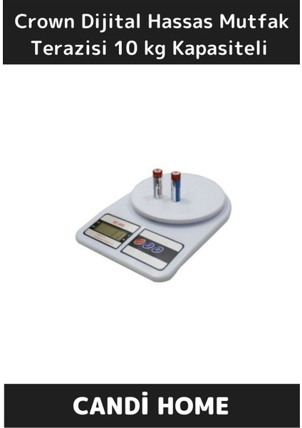 Dijital Hassas Mutfak Terazisi, 10 kg Kapasiteli, Beyaz Renk, Kaliteli ve Güvenilir
