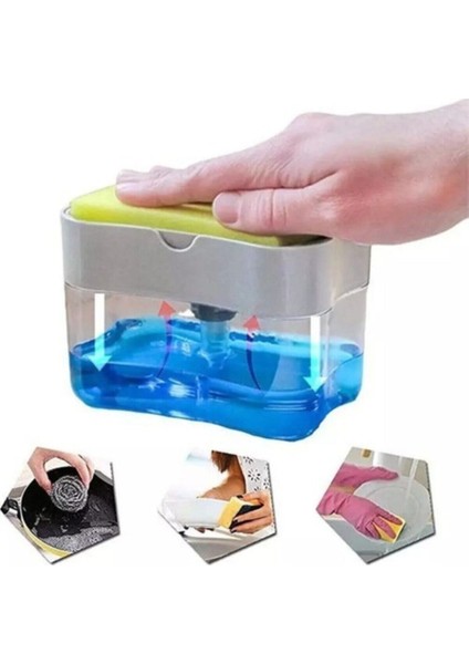 Gri Sıvı Bulaşık Deterjan Seti, Pompa, Sünger ve Hediye modelleri