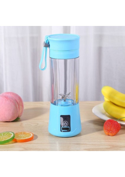 Şarjlı 6 Bıçaklı Taşınabilir Meyve Suyu Blenderi 380ML, Mavi fiyatları