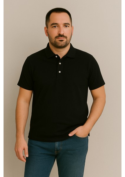 Polo Yaka Beyaz Tişört