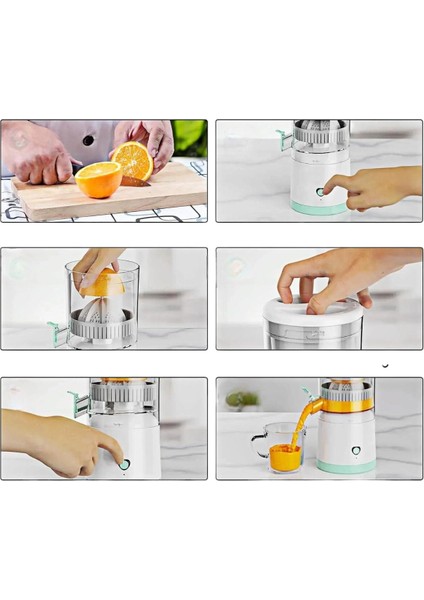 Taşınabilir USB Şarjlı Katı Meyve Sıkacağı, Paslanmaz Çelik Bıçaklı, Çok Renkli indirimleri