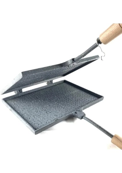 Gri Granit Ocak Üstü Tost ve Ekmek Kızartma Makinesi