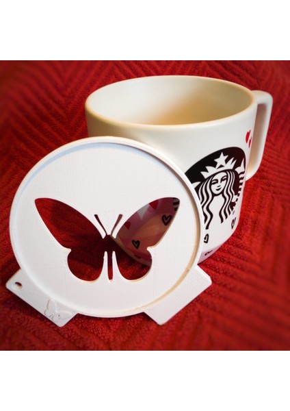 Beyaz Kelebek Kahve Kalıbı ve Şablonu, Pratik ve Şık Tasarım fırsatları