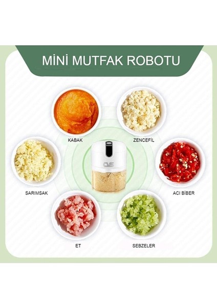 Şarjlı Mini Gıda Doğrayıcı Blender, Beyaz, Kolay Kullanım modelleri