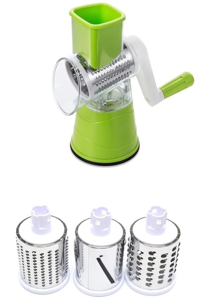 Kollu Manuel Sebze Doğrayıcı, 3 Farklı Çelik Bıçakla Kolay Kullanım