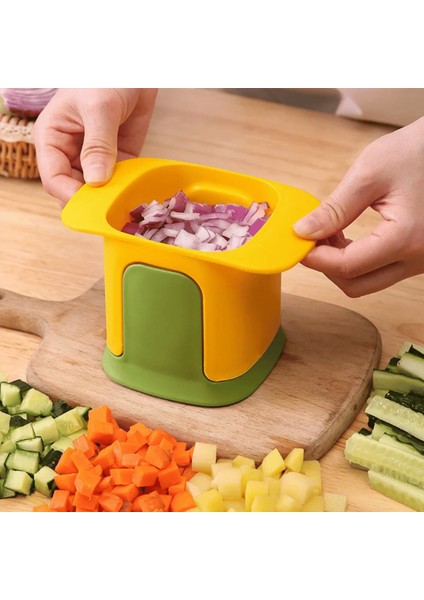 Renkli ve Pratik Plastik Meyve Sebze Doğrayıcı, Kolay Kullanım Sağlar