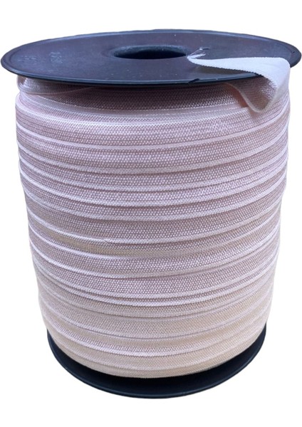 Pudra Renkli Katlanabilir Lastik Biye, 1.5 Cm, 100 M Uzunluk