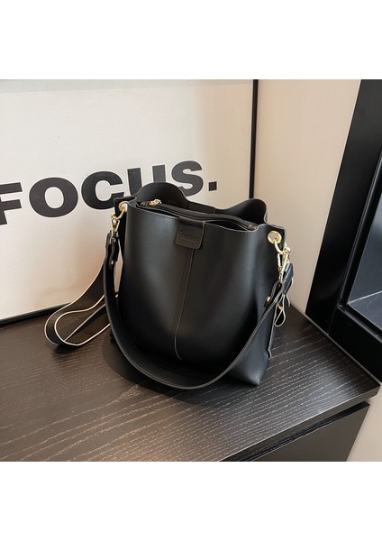 Büyük Kapasiteli Kova Çanta Moda Geniş Bant Çapraz Omuz Çanta Tek Omuz El No Toto Çanta (Yurt Dışından)