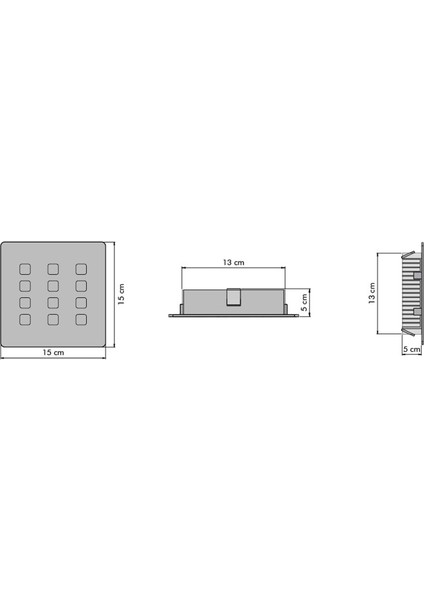 12 LED Kare Aydınlatma Siyah, Güçlü ve Şık Kuyumcu Işıklandırma fiyatları