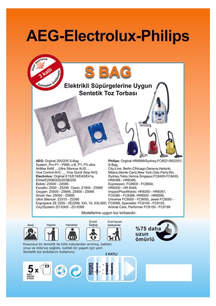 Mavi 20 Adet Elektrikli Süpürge Uyumlu Toz Torbası, Sağlam ve Kullanışlı fiyatları