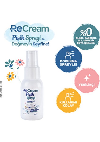 Pişik Spreyi Alkol ve Paraben İçermeyen 50 ml Hassas Ciltler İçin indirimleri